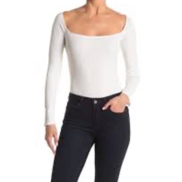 Astr Tops - ASTR the label Square Neck Long Sleeve Body Suit
